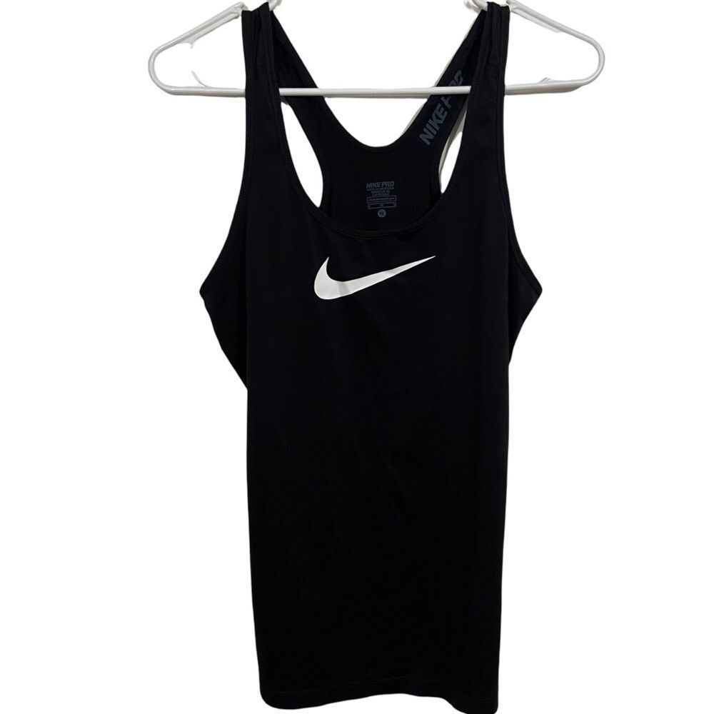Nike Pro Black Graphic Racerback Activewear Tank Top